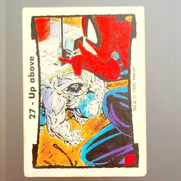 1990 Comic Images Marvel Todd McFarlane Series 2 Hulk Spider-Man Up above - Picture 1 of 2